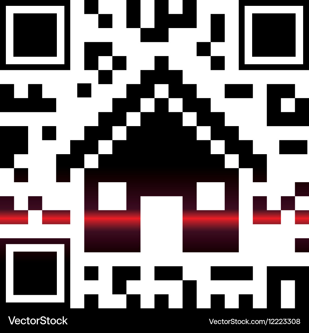 Isolated qr code and house design Vector Image