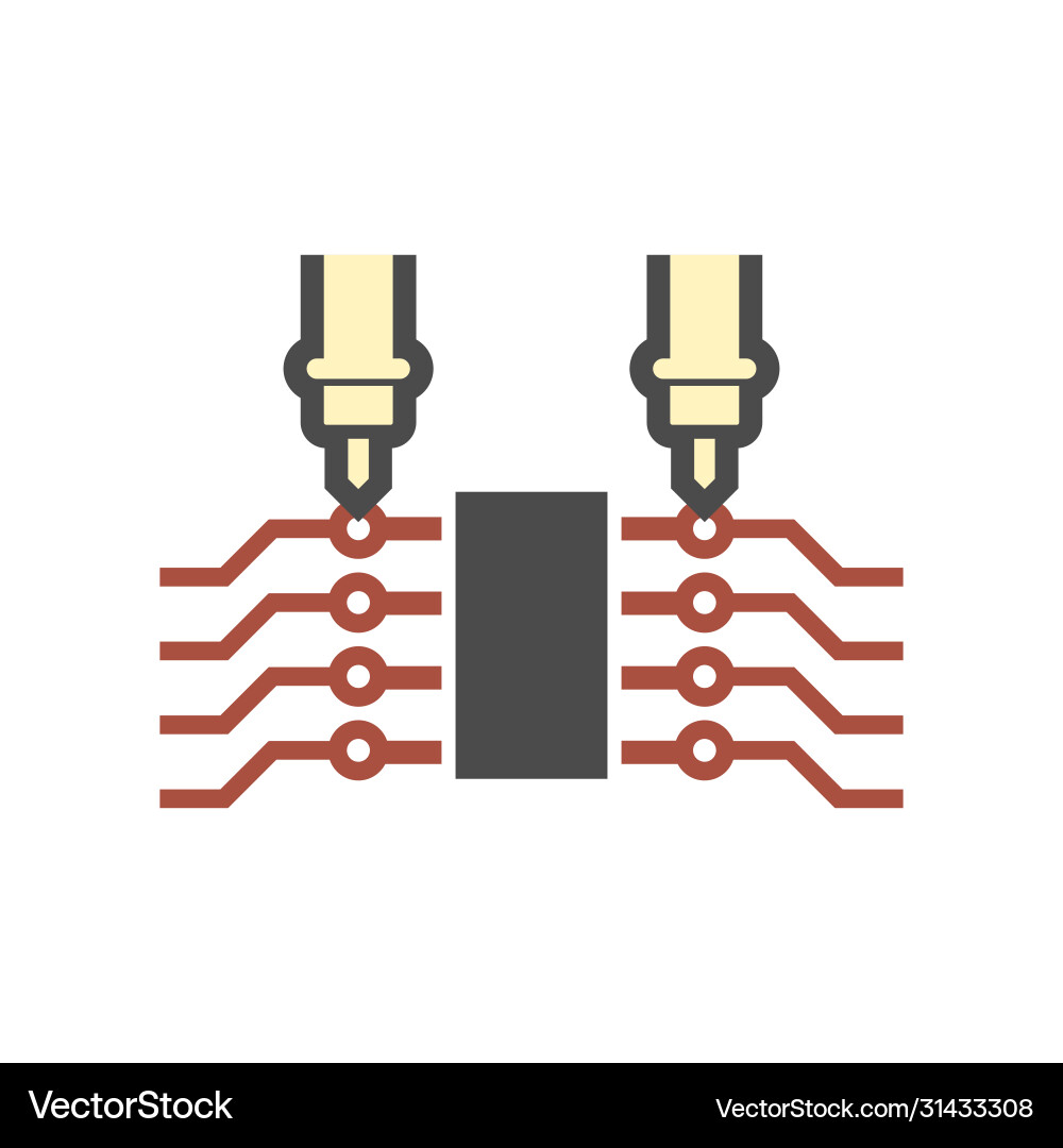 Microchip testing icon Microchip testing icon vector image