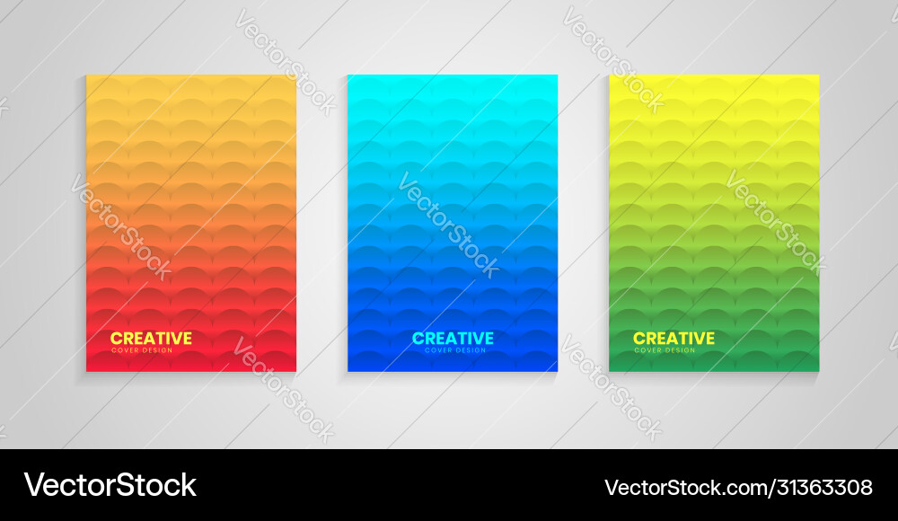 Minimal cover design set with gradient background vector image