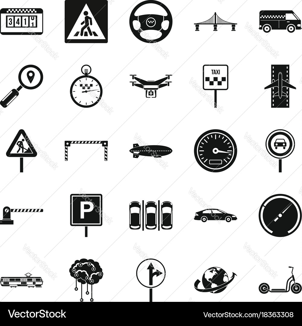 Movement icons set simple style vector image