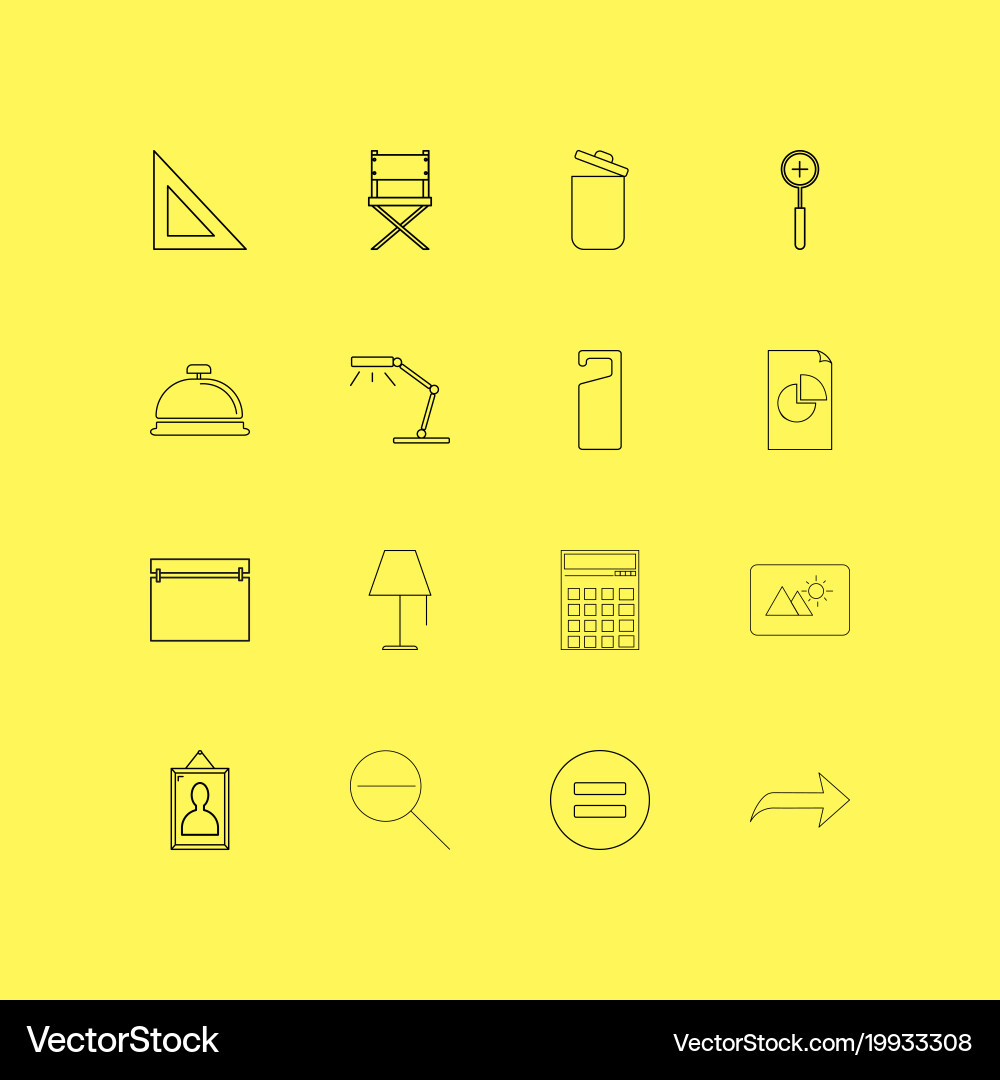 Office linear icon set simple outline icons Vector Image