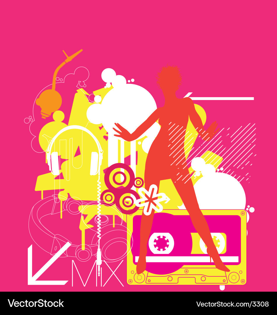 Rave Flyer - Retro Vibes Vector Image