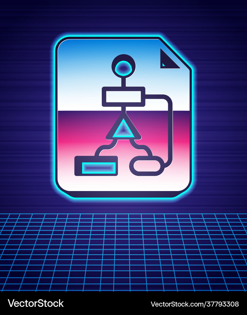 Retro style tile flowchart for program design Retro style tile flowchart for program design vector image