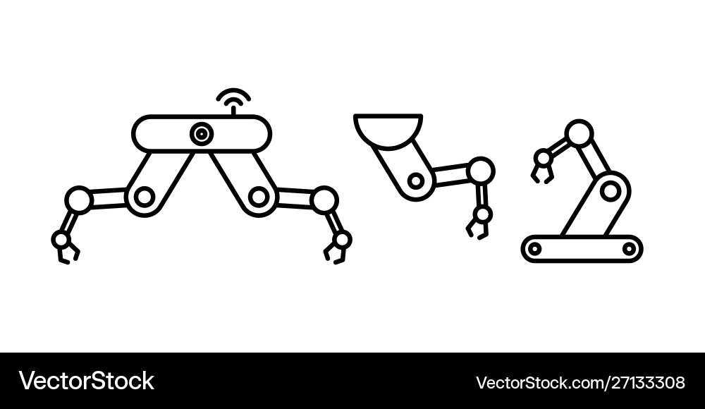 Robot hand machine simple flat style Robot hand machine simple flat style Vector Image