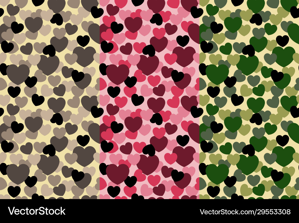 Seamless camouflage pattern - hearts shapes Seamless camouflage pattern - hearts shapes vector image