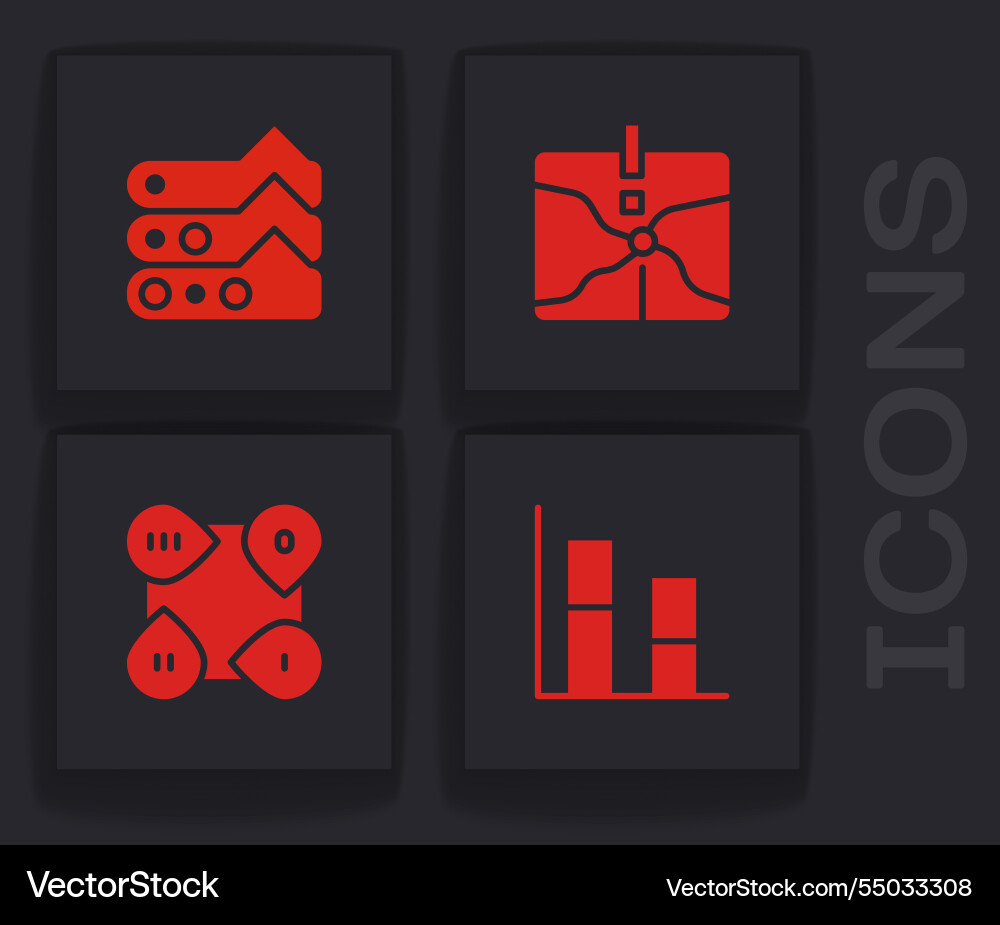 Set graph chart diagram intersection point Set graph chart diagram intersection point vector image
