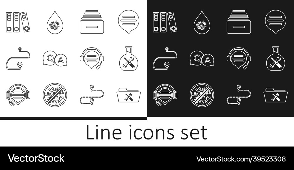 Set line folder service bioengineering drawer Set line folder service bioengineering drawer vector image