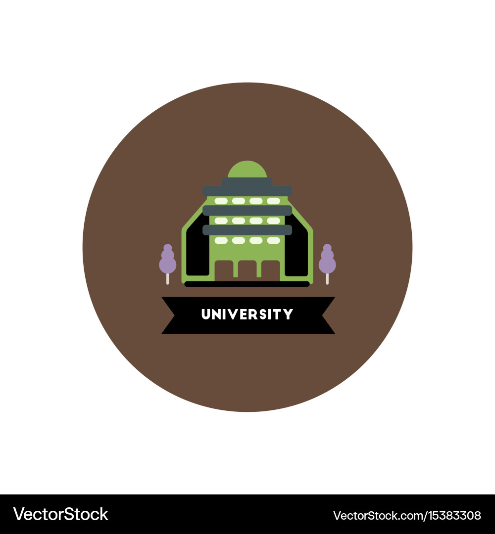 Stylish icon in color circle building university vector image
