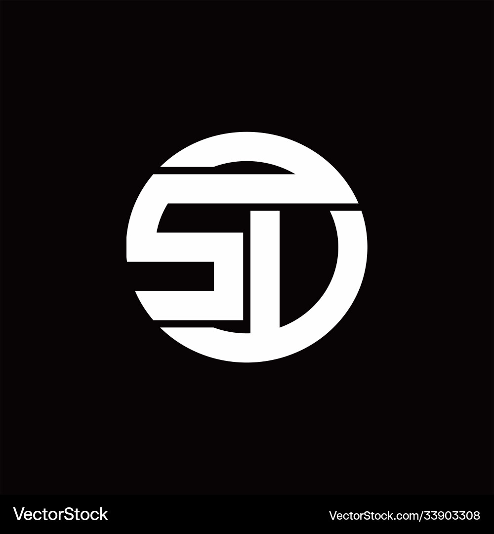 Sv logo monogram with rounded line swipe design Vector Image