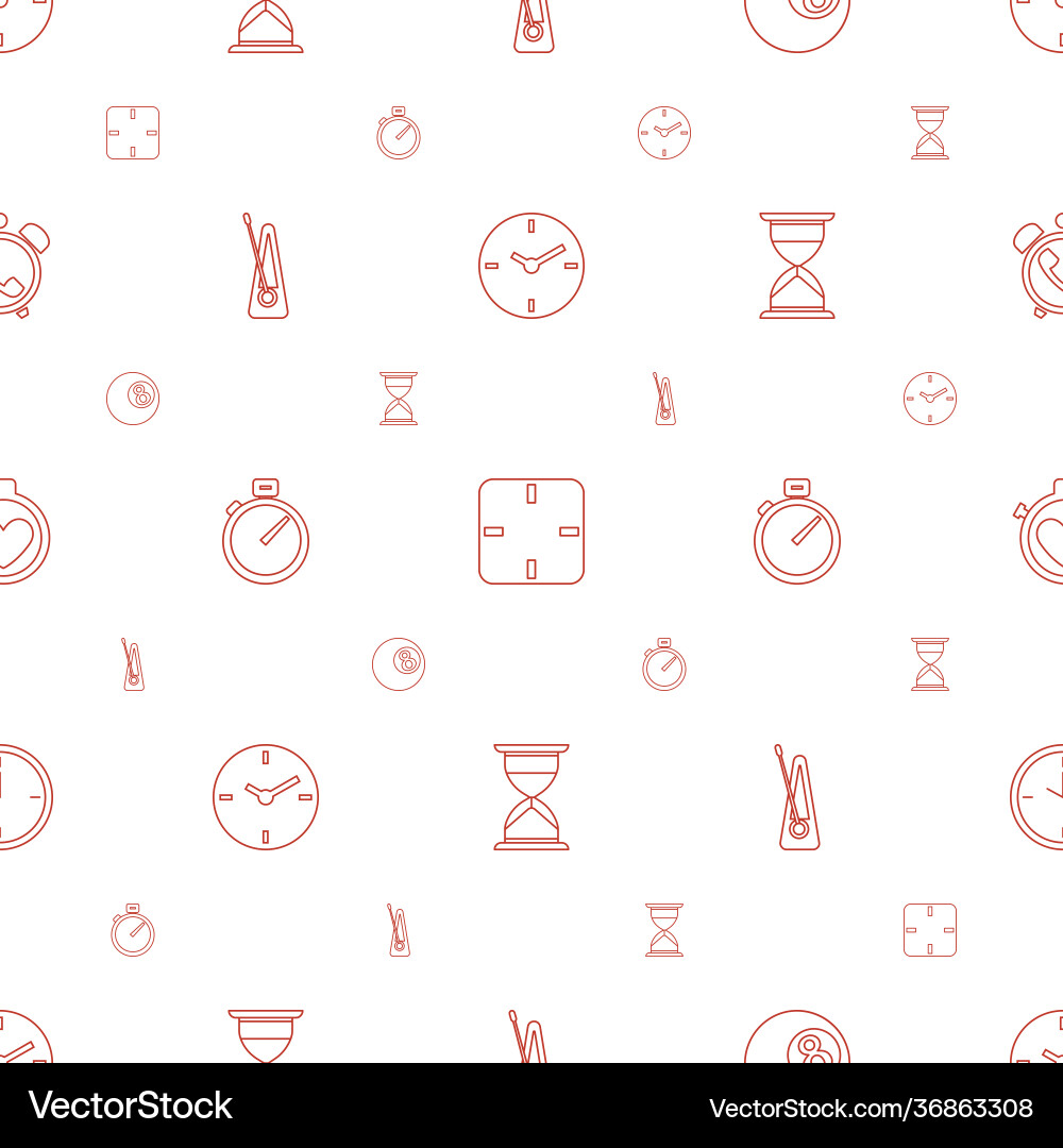 Timer icons pattern seamless white background vector image