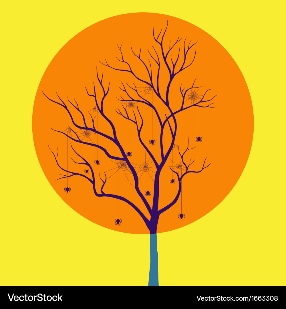 Tree with spider vector image