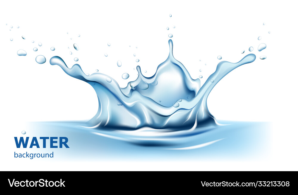 Water splash with reflection background realistic Water splash with reflection background realistic vector image