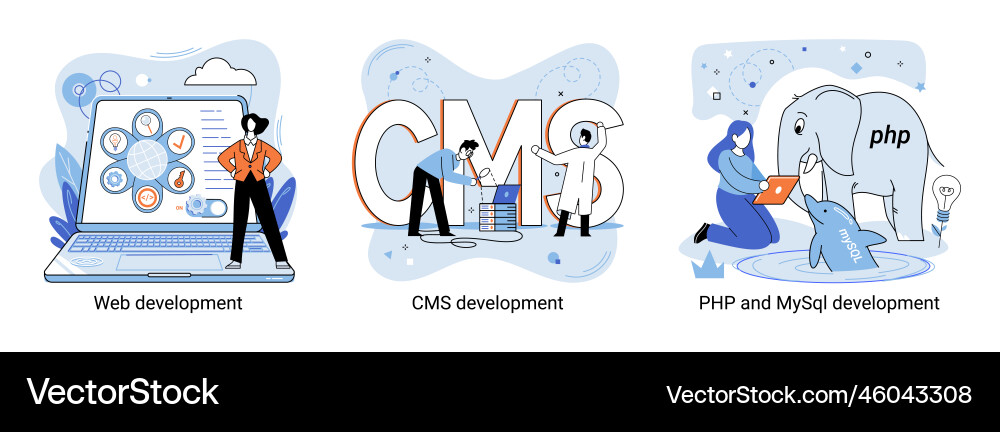 Website architecture concepts web development Vector Image