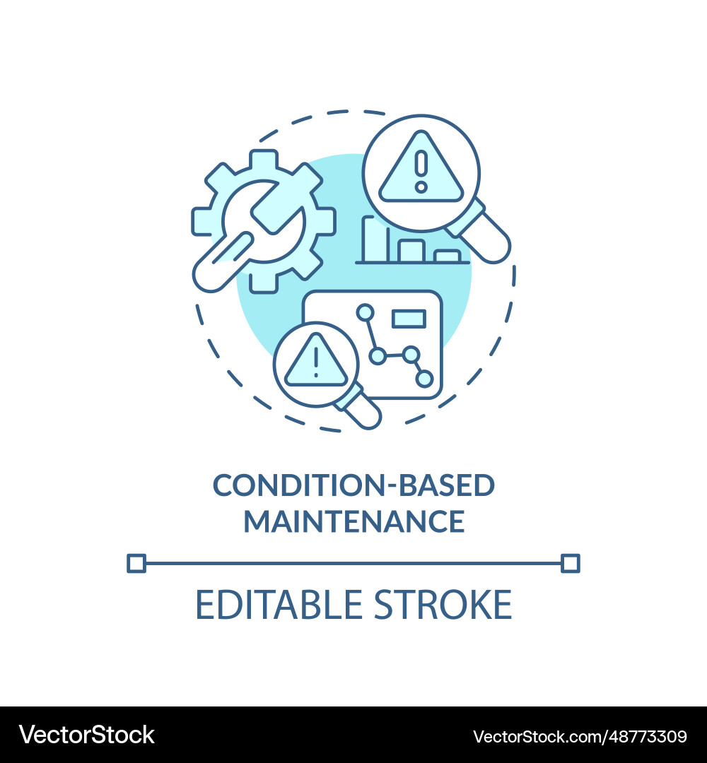 2d thin linear icon condition based maintenance 2d thin linear icon condition based maintenance vector image
