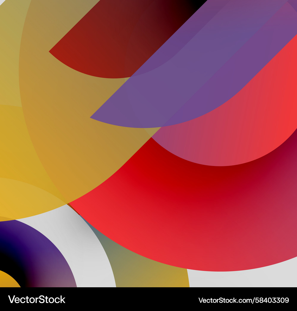 Abstract shapes overlap creating vibrant color Vector Image