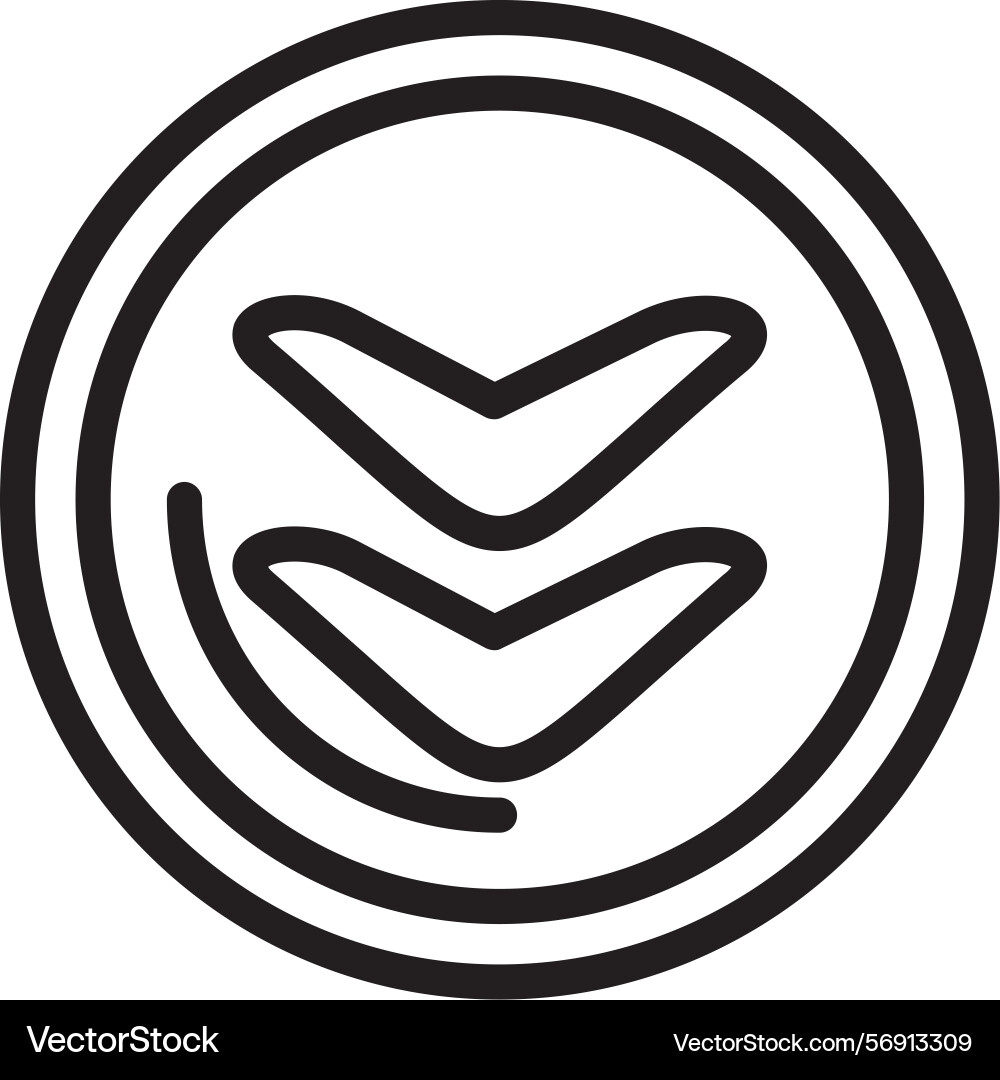 Arrow chevron down linear style icon design Vector Image