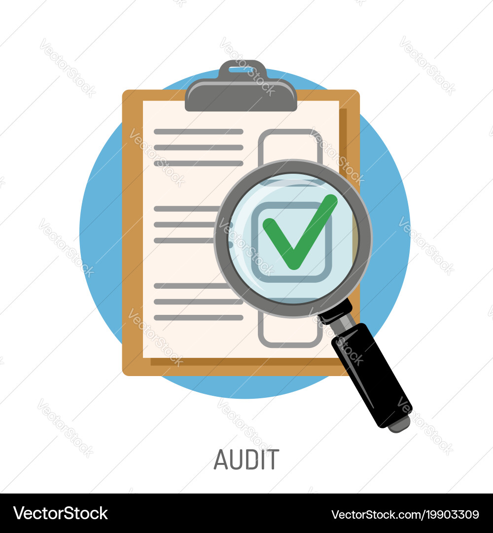 Audit and test flat icon set Vector Image