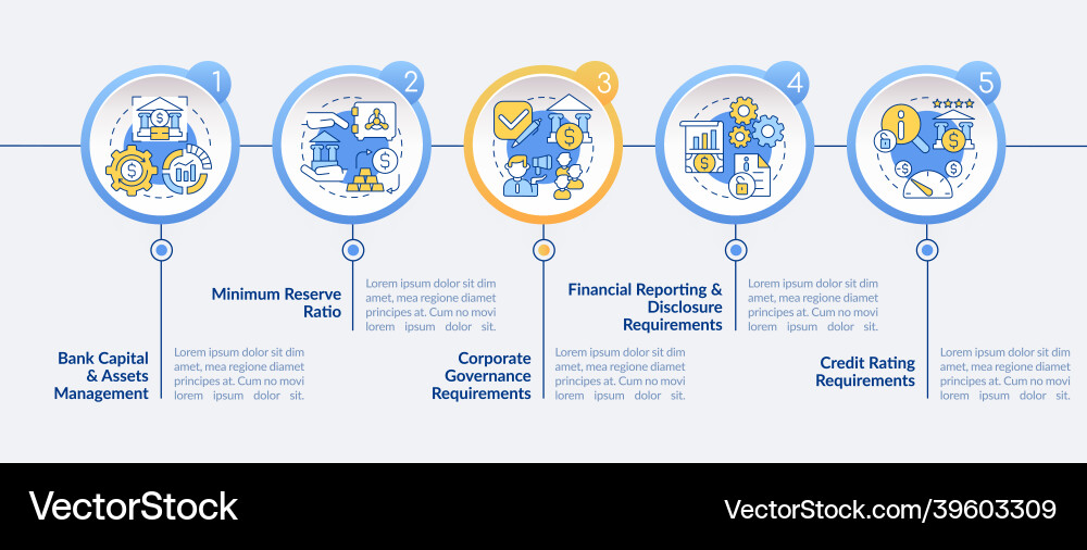 Bank regulation terms infographic template Bank regulation terms infographic template vector image