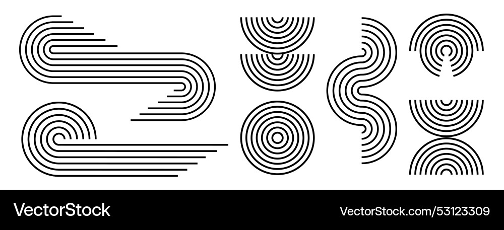 Boho zen style arch set minimal simple Vector Image
