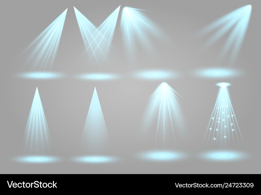 Bright lighting with spotlights Vector Image