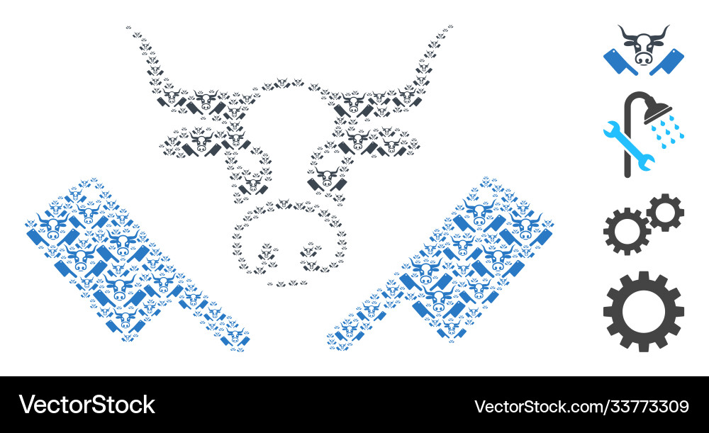 Butchery knives recursion composition self Vector Image
