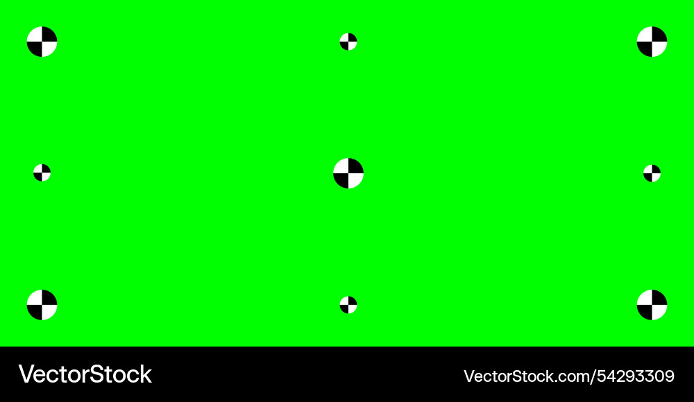 Chroma key green background with alignment markers Chroma key green background with alignment markers vector image