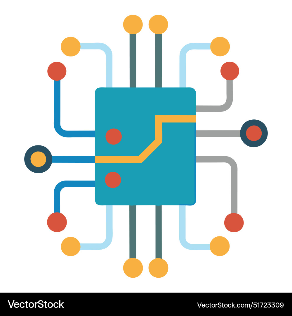 Circuit flat on white background Royalty Free Vector Image