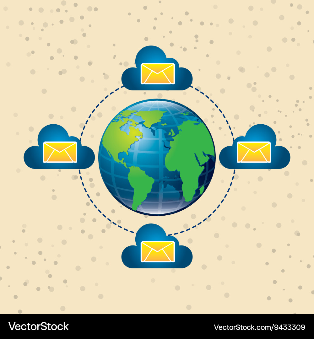 Cloud computing design vector image