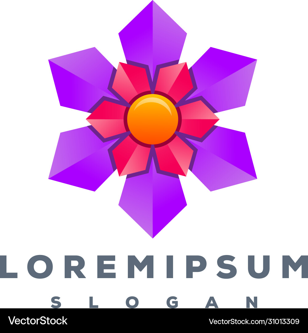 Color flower logo design ready to use – Royalty-Free Vector | VectorStock, image size:1000x1080