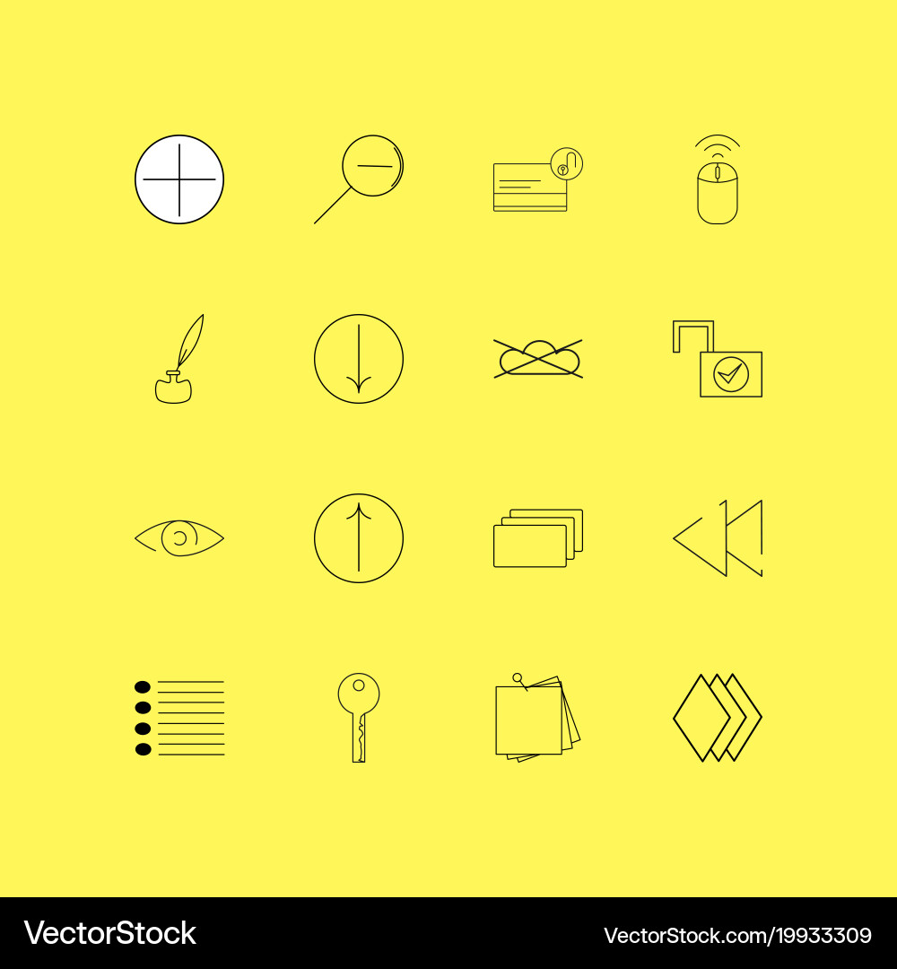 Essential linear icon set simple outline icons Vector Image