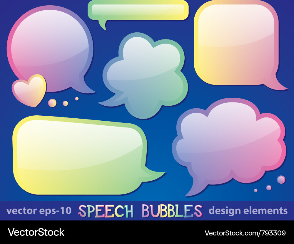 Glossy Speech Bubbles Set Vektorbild