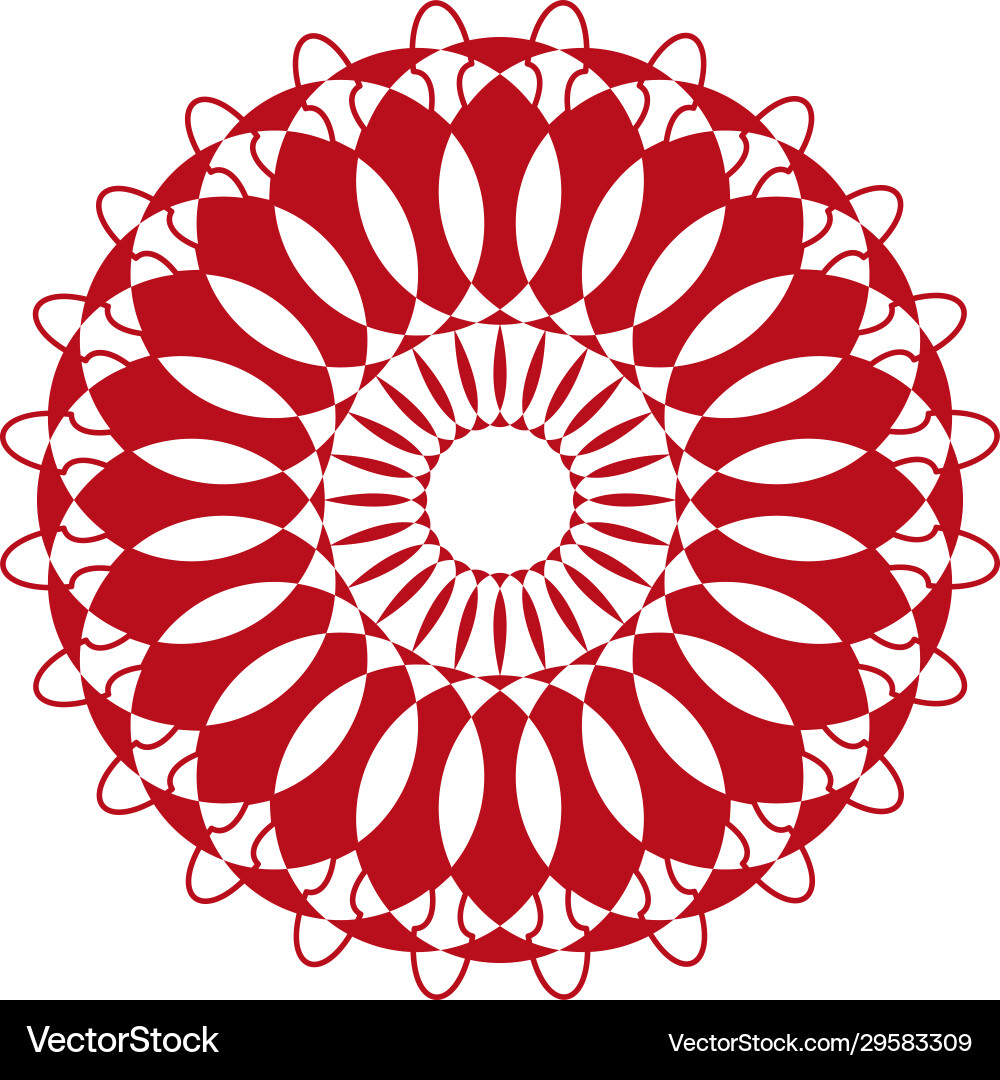 Mandala pattern design in red color Mandala pattern design in red color vector image