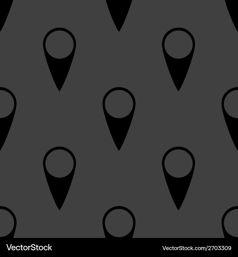 Map pointers web icon flat design seamless gray Vector Image