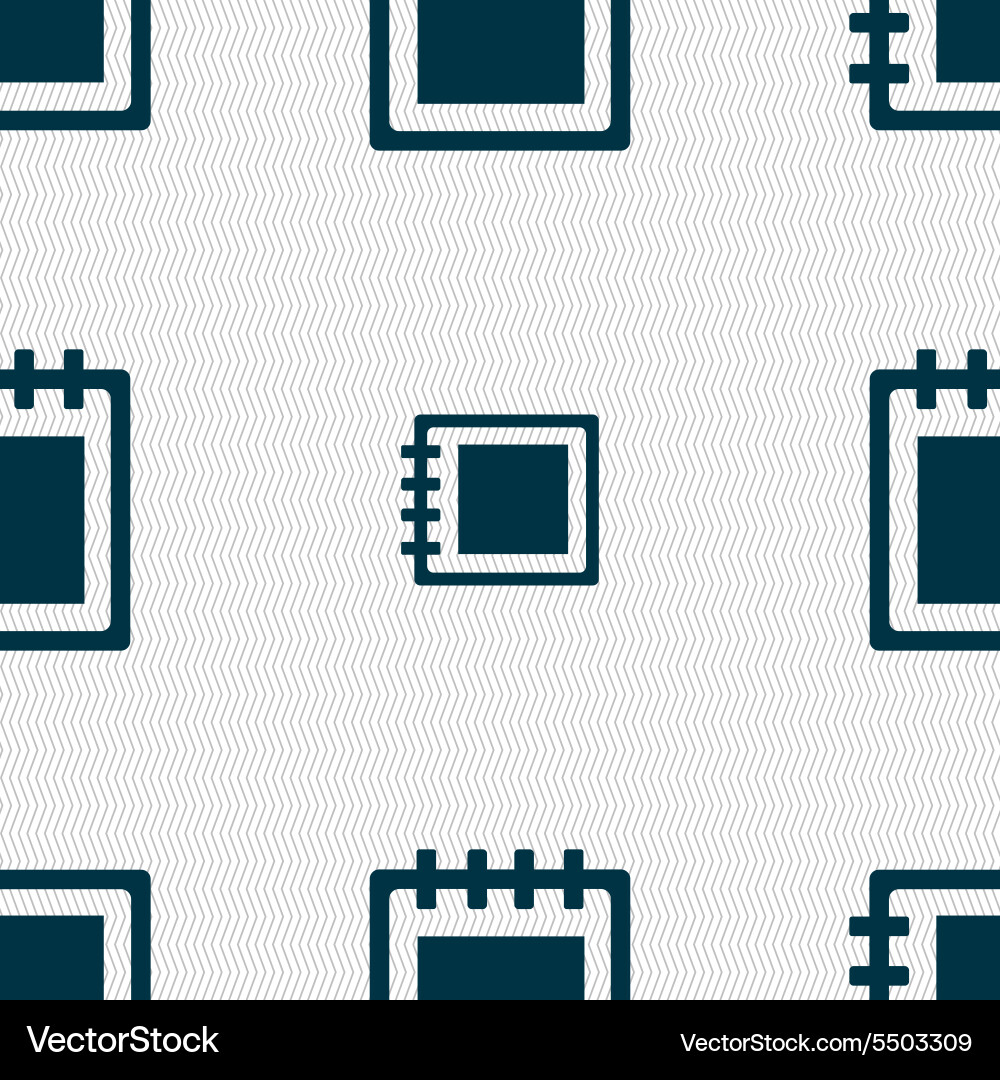 Notepad icon sign seamless pattern with geometric vector image