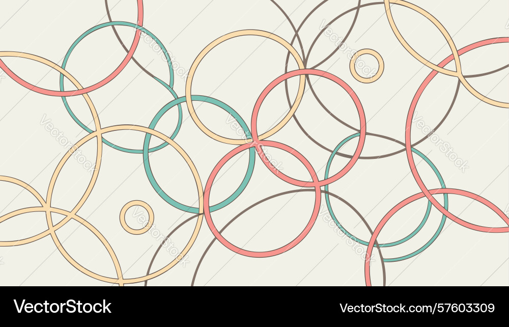 Pastel intersecting circles pattern for gentle vector image