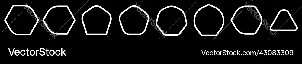Polygon shape element with rounded corners Vector Image