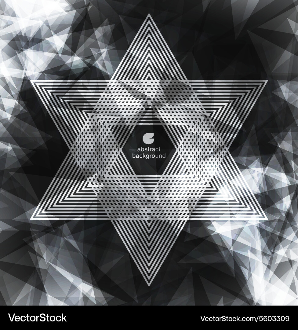Polygonal triangles and space background vector image