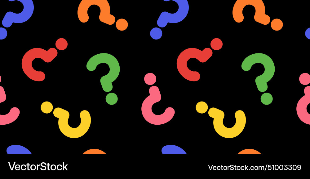Question mark seamless pattern colorful abstract Question mark seamless pattern colorful abstract vector image