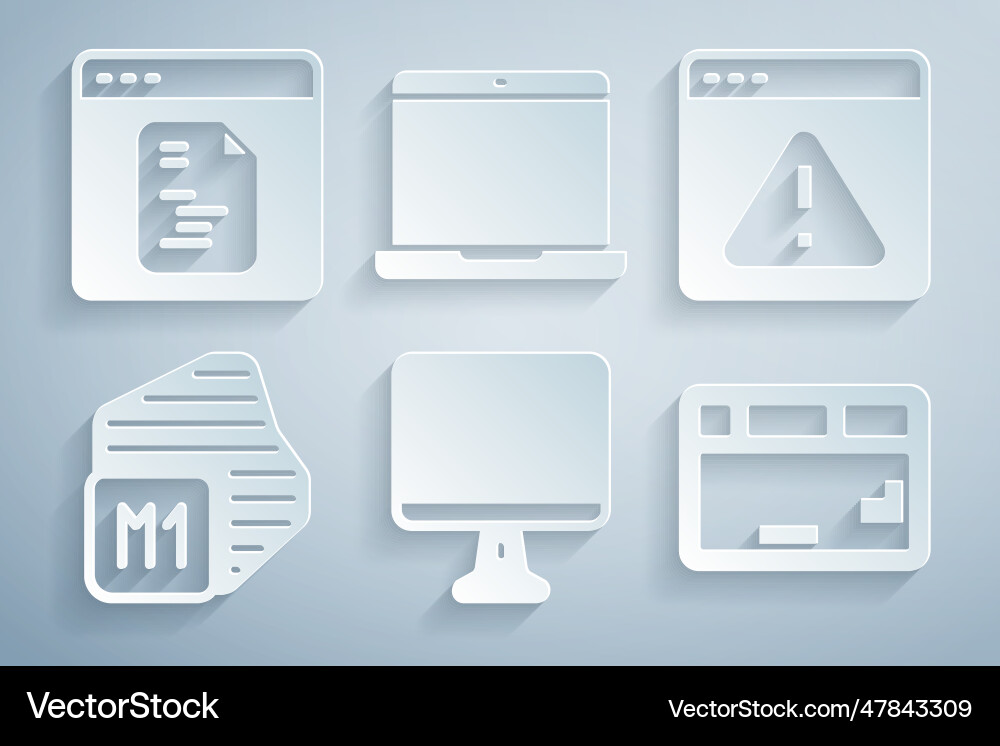 Set computer monitor screen browser Vector Image
