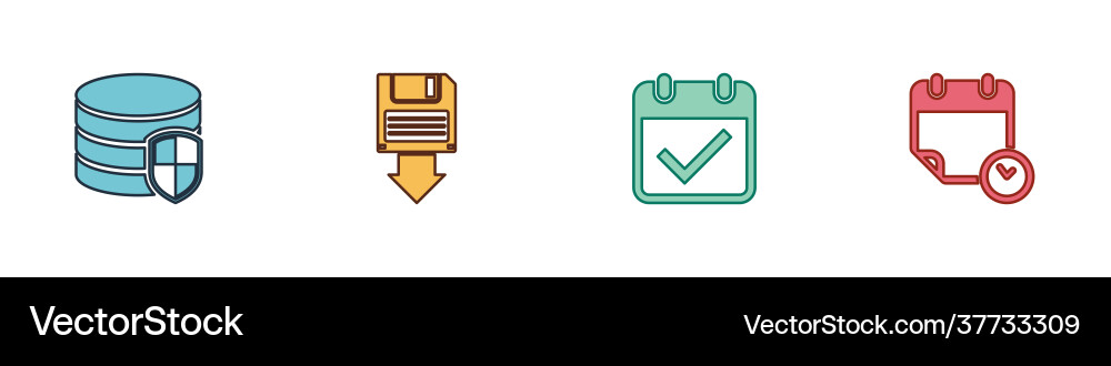 Set database protection floppy disk backup Set database protection floppy disk backup vector image