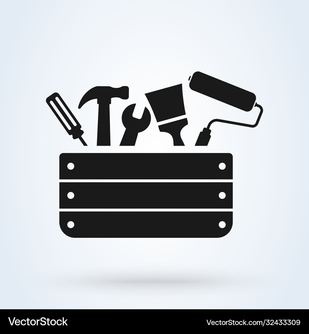 Toolbox with instruments inside workmans Toolbox with instruments inside workmans Vector Image