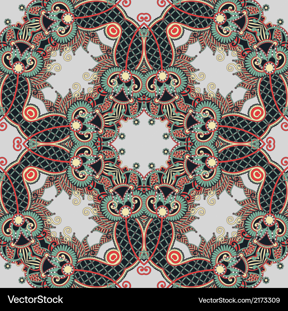 Traditional ornamental floral paisley bandanna vector image