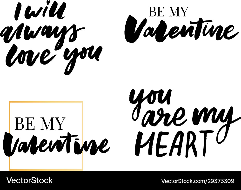 Valentine poster card label banner letter slogan Valentine poster card label banner letter slogan vector image