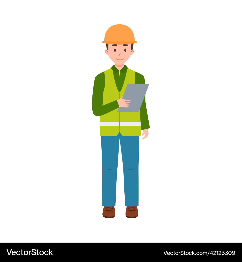 Warehouse storage worker checks delivery list flat Warehouse storage worker checks delivery list flat vector image