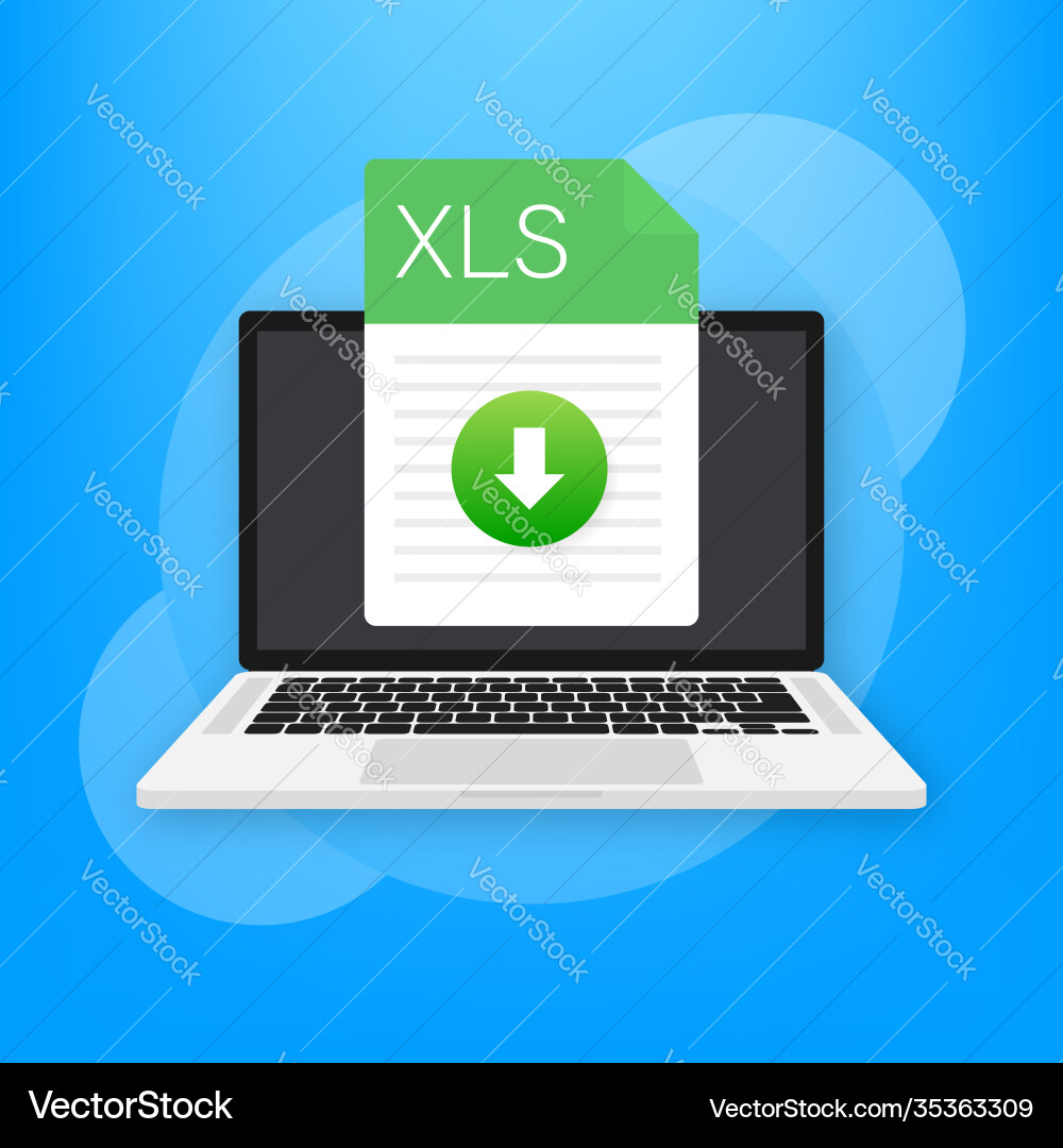 Xls file icon spreadsheet document type modern Xls file icon spreadsheet document type modern vector image