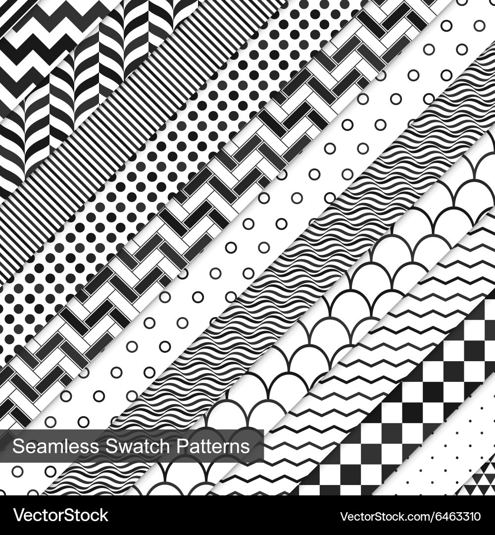 13 swatch seamless patterns vector image