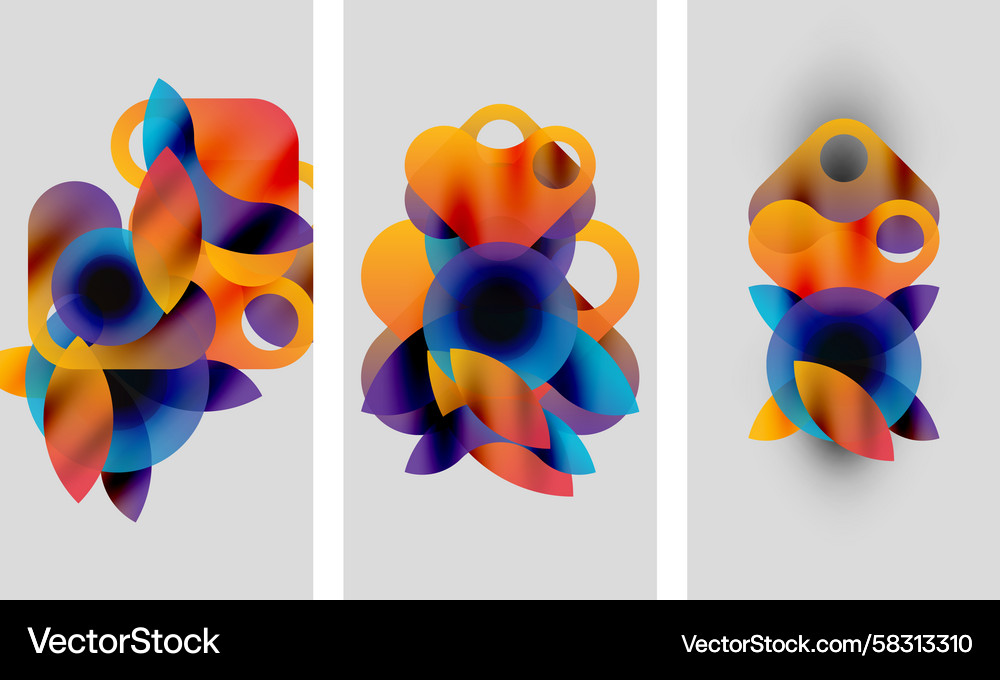 Abstract colorful shapes overlap gradient hues Abstract colorful shapes overlap gradient hues Vector Image