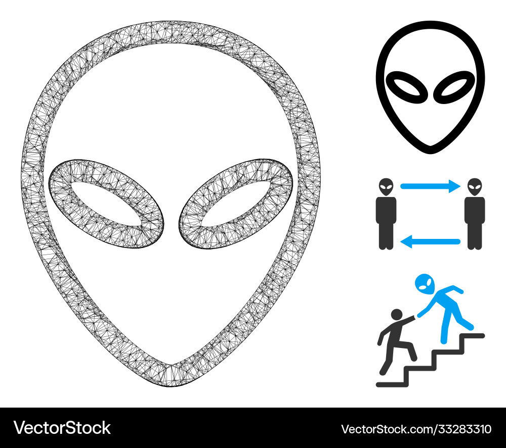 Alien polygonal web mesh Alien polygonal web mesh vector image