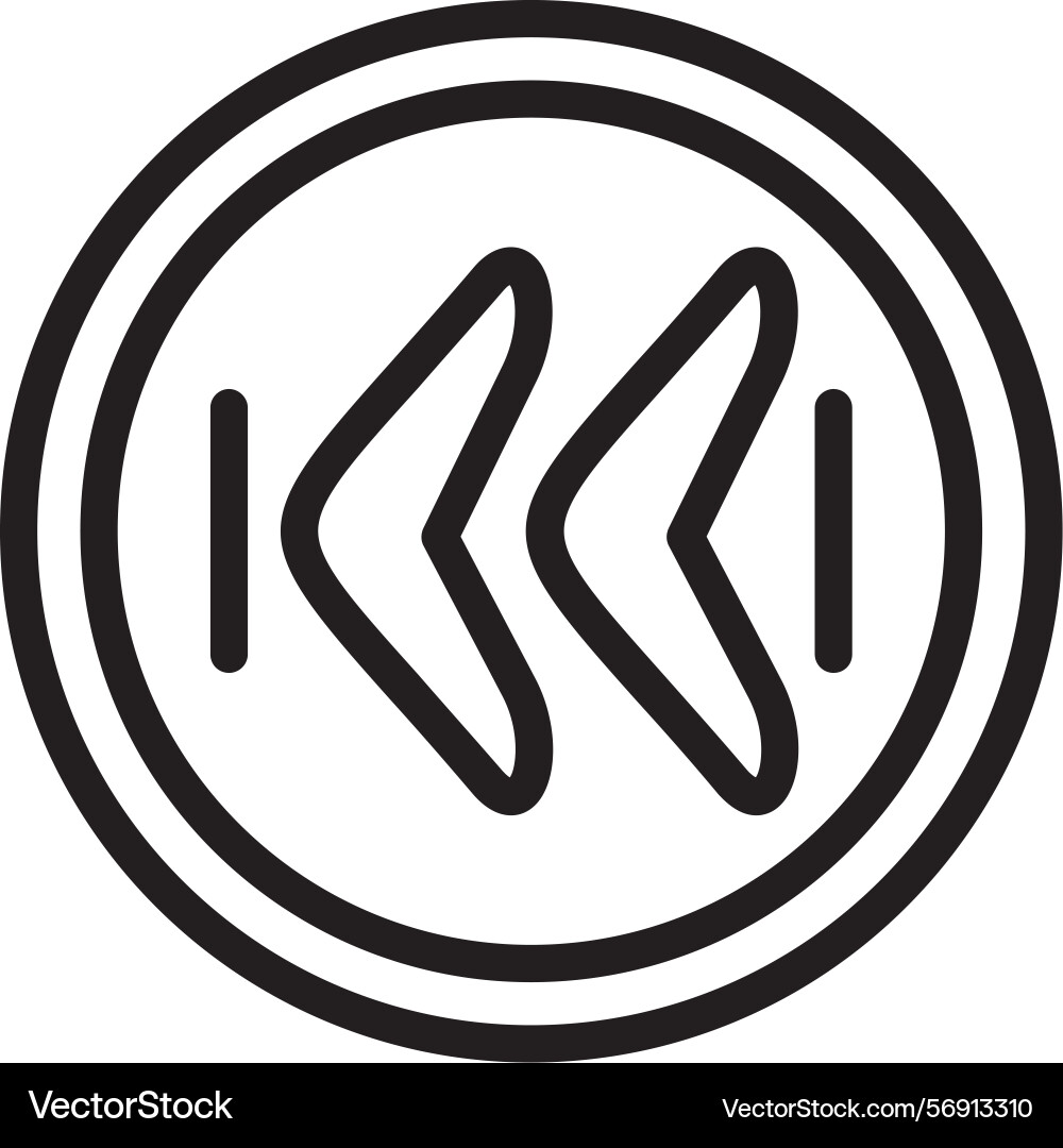 Arrow chevron left linear style icon design vector image