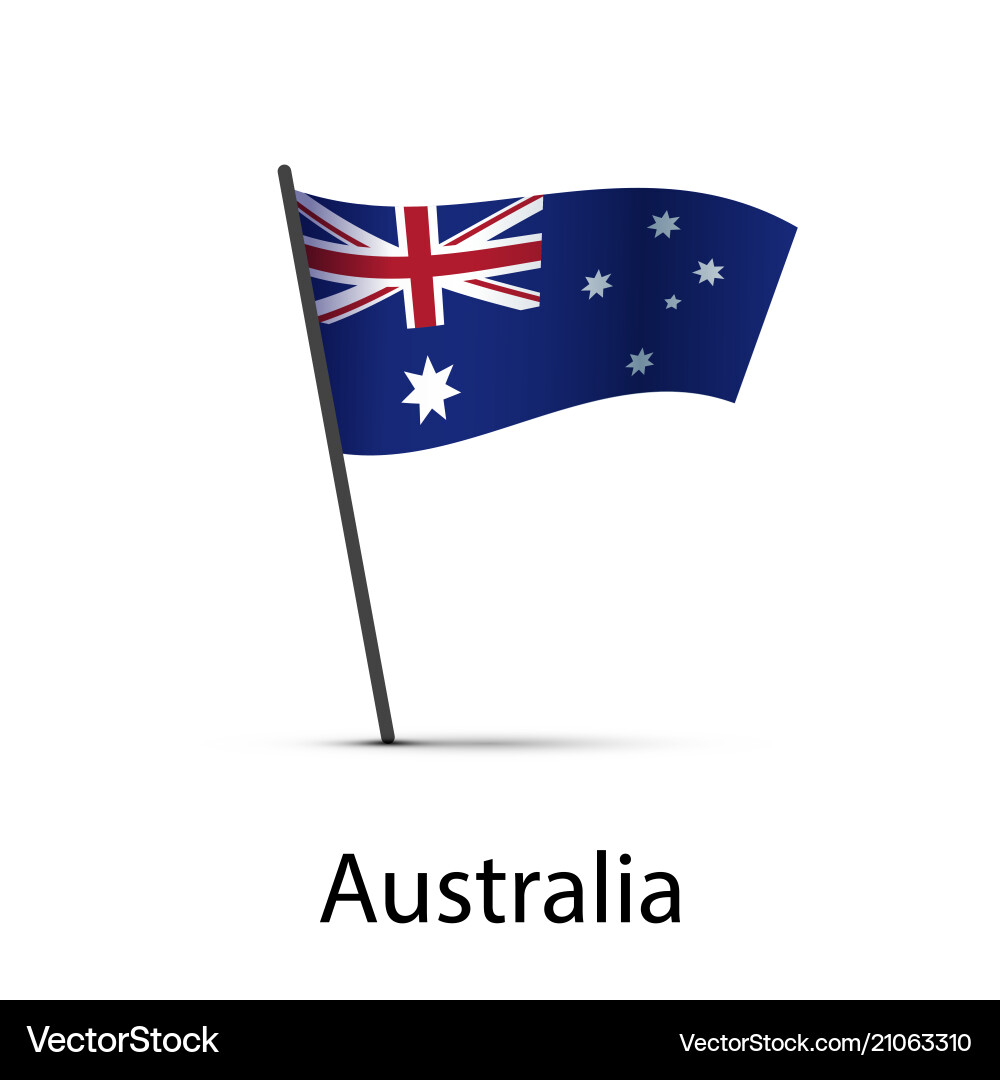 Australia flag on pole infographic element vector image